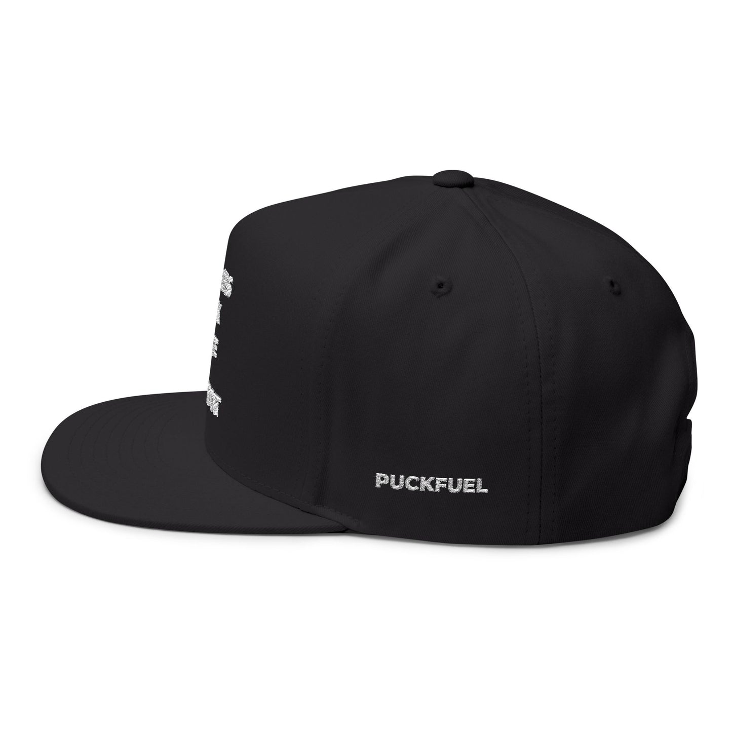 Flat Bill Cap — "Gloves Stick Skate Repeat" Embroidered Hockey Snapback