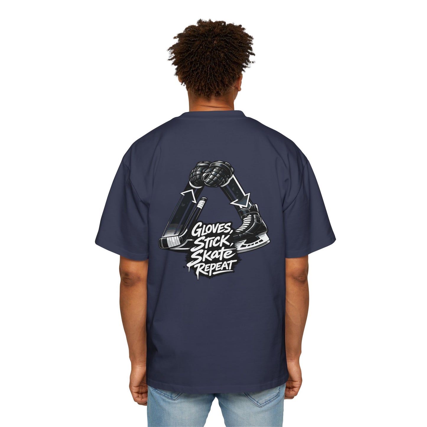 Glove Stick Skates Repeat Tshirt- Bold Design