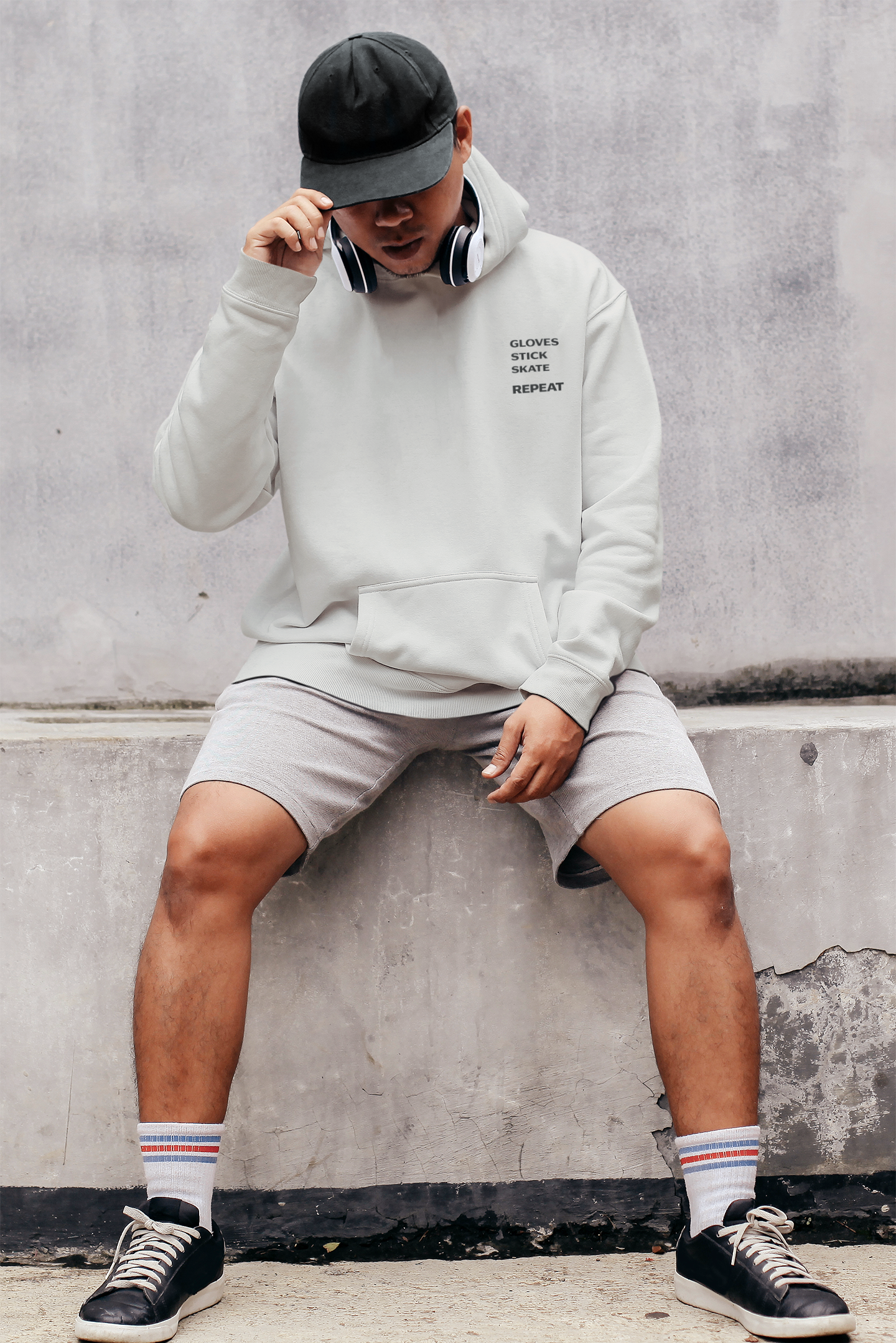 Glove Stick Skates Repeat Heavyweight Hoodie- Bold Design