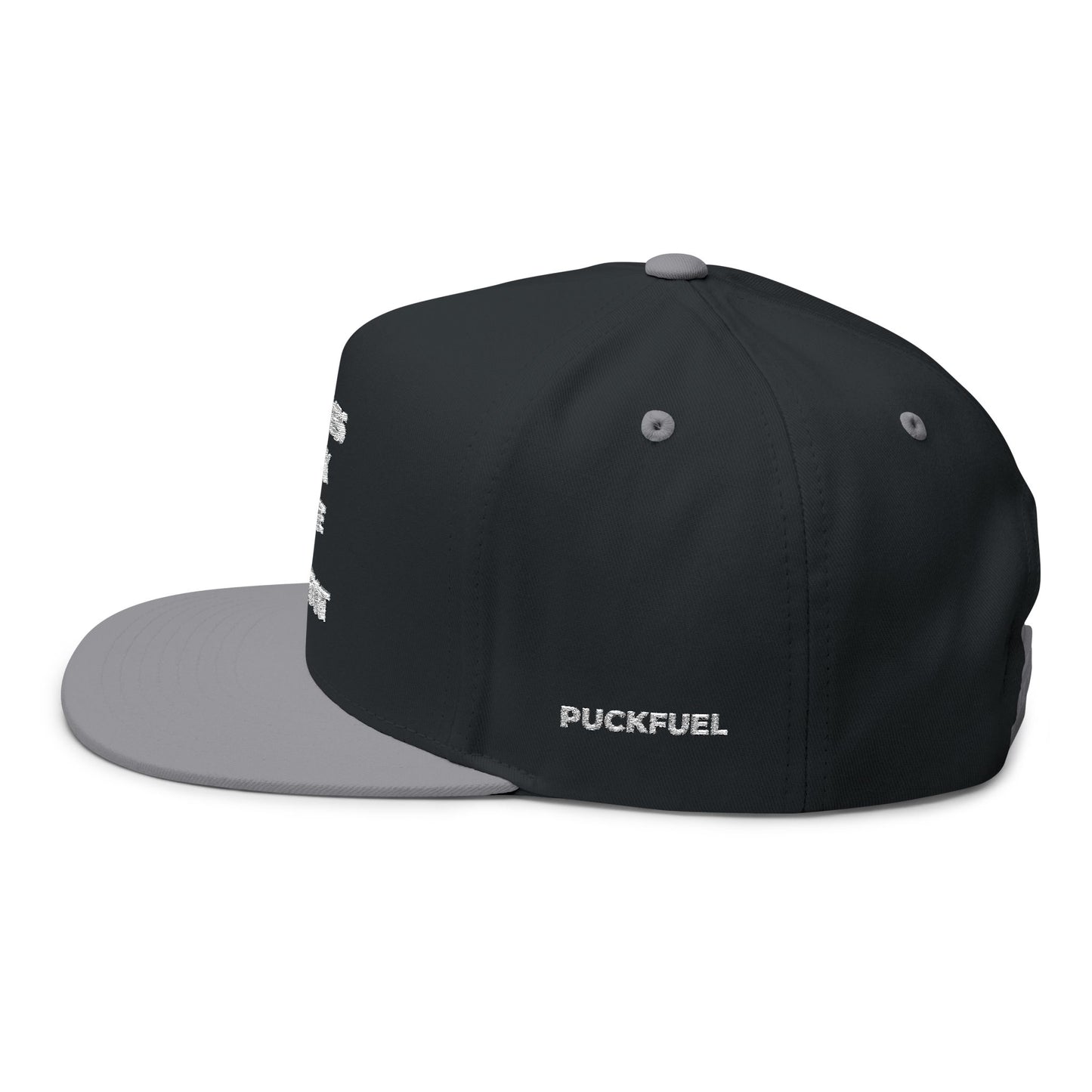 Flat Bill Cap — "Gloves Stick Skate Repeat" Embroidered Hockey Snapback